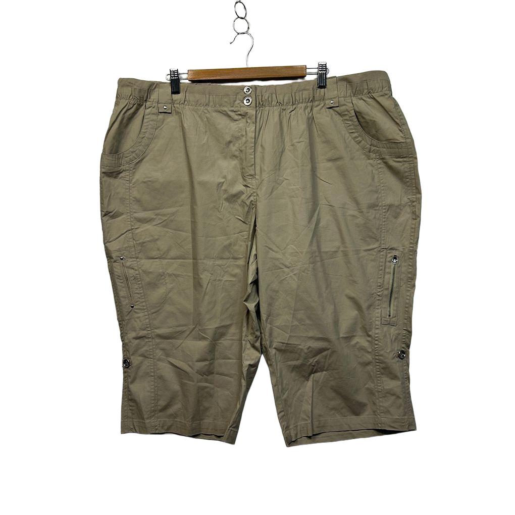 Sara Sandstone Cotton Shorts - Size 26