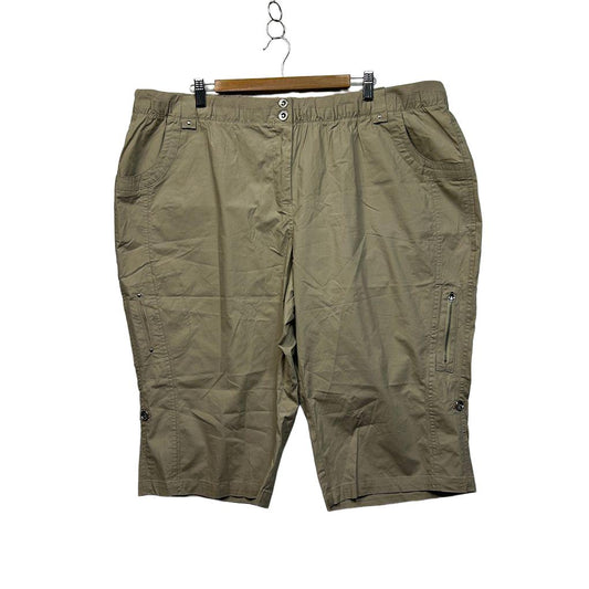 Sara Sandstone Cotton Shorts - Size 26