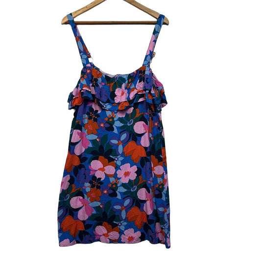 Shareen Collections Blue Floral Dress - Size 16