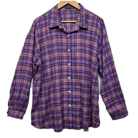 Shein Purple Check Top - Size L