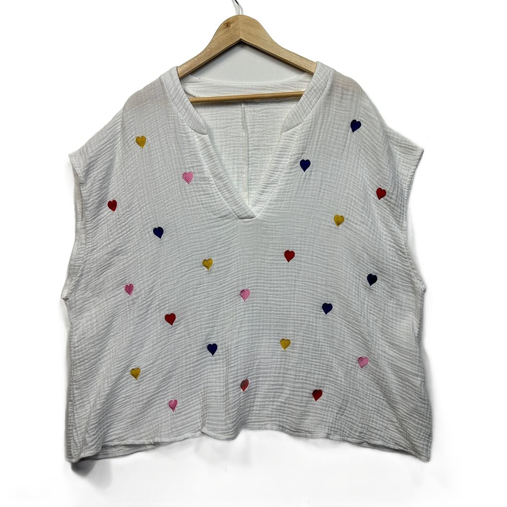 Shein White Cotton Top - Size 4XL