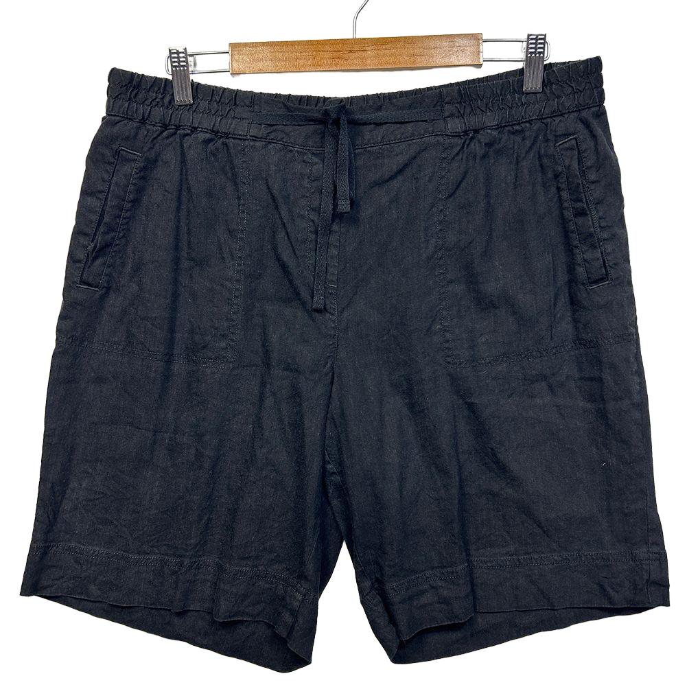 Sportscraft Black Linen Shorts - Size 16
