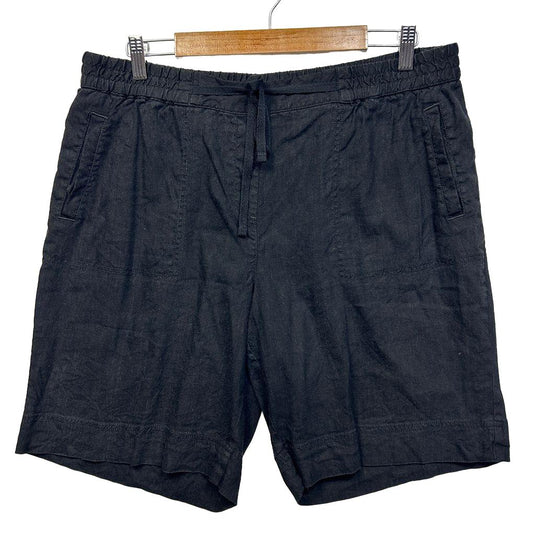 Sportscraft Black Linen Shorts - Size 16