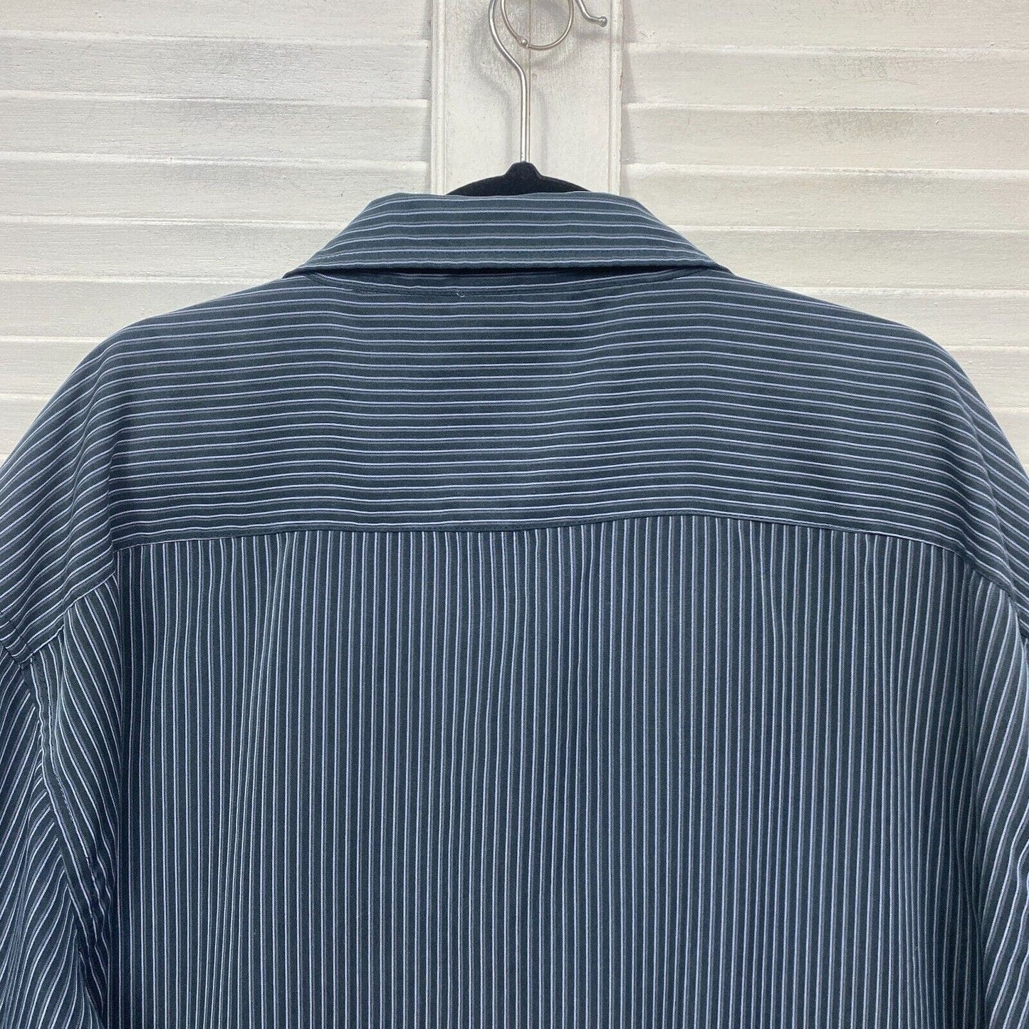 Joe & Co Shirt Mens 5XL Blue Button Up Long Sleeve Striped Preloved