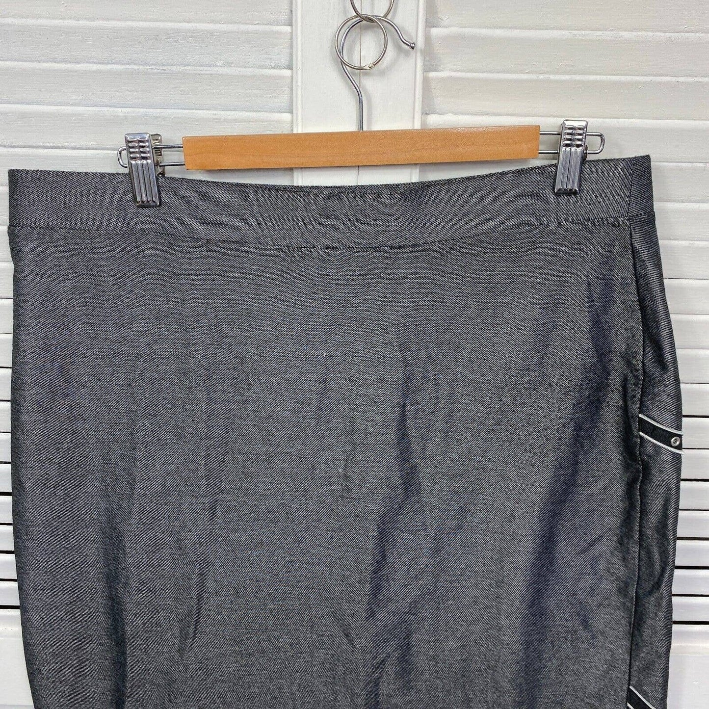 Taking Shape Skirt Womens 16 Plus Small Grey Pencil Knee Length Elastic Waist