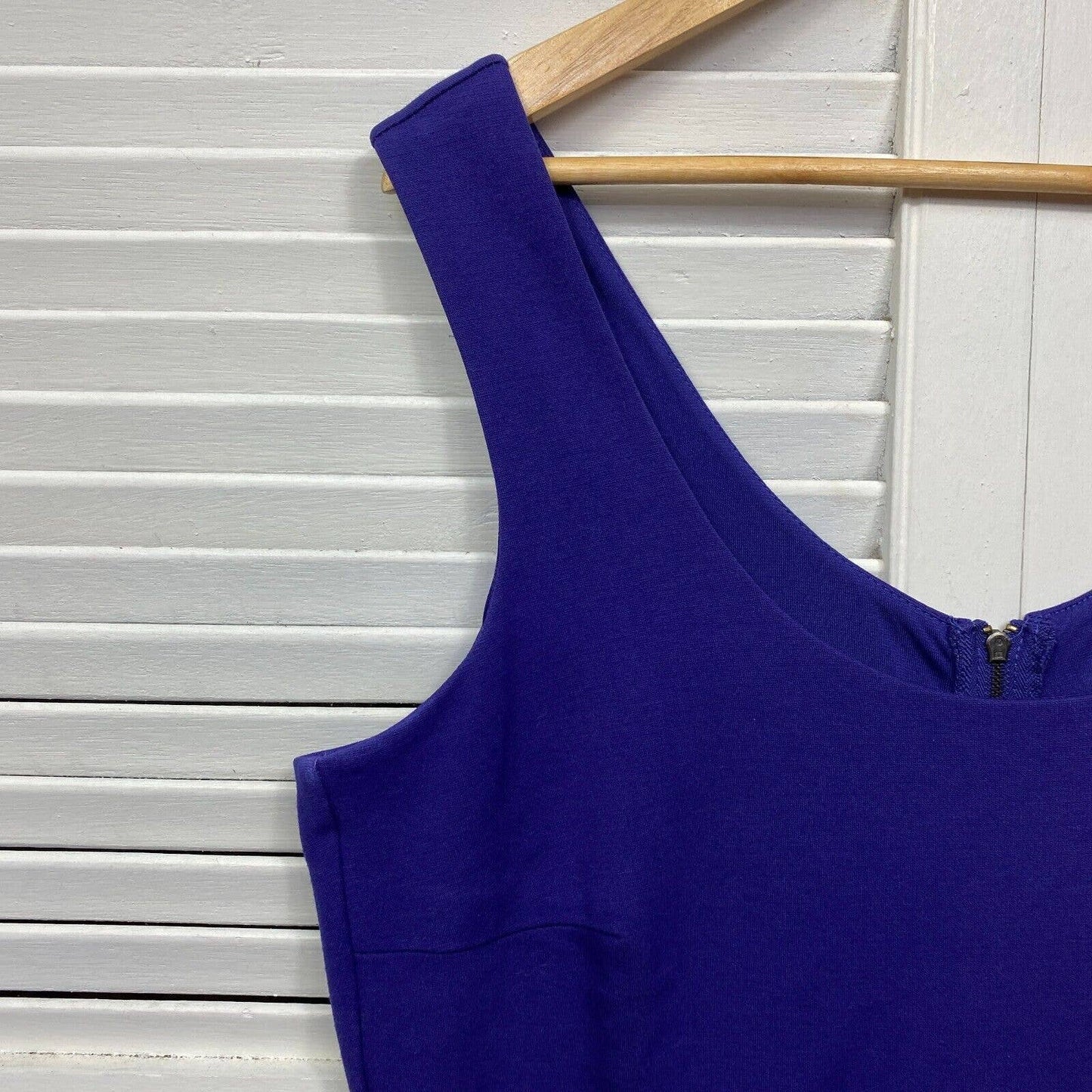 City Chic Dress 16 Plus Small Purple Peplum Sleeveless Pencil Knee Length