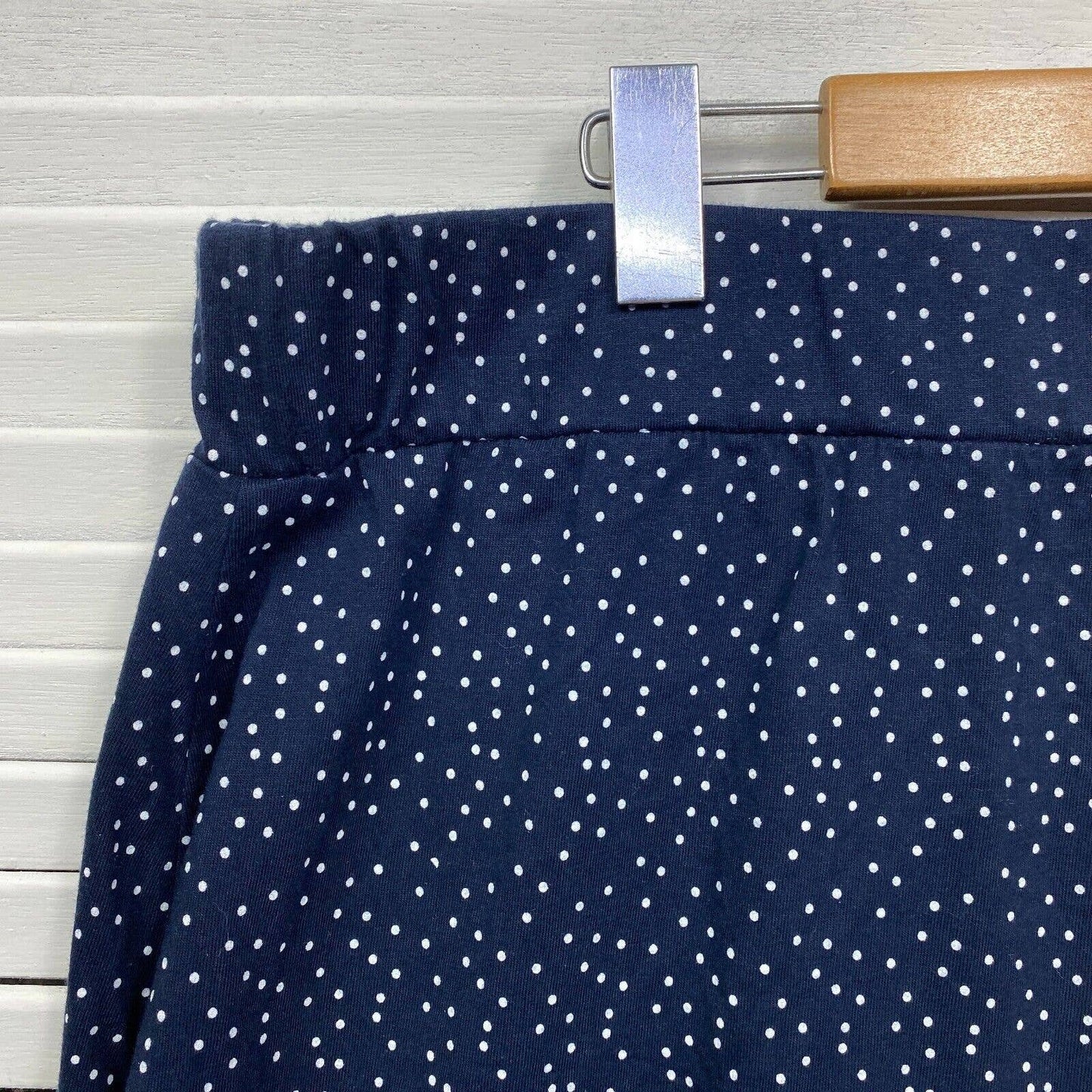 W Lane Skirt Womens 2XL Navy Dots Striped Elastic Waist 100% Cotton