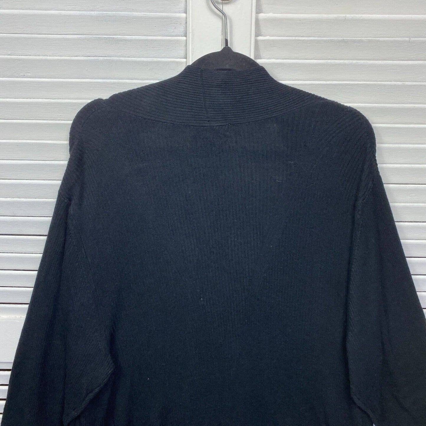 beme Jumper Cardigan Womens XS 14 Plus Size Longline Black Viscose Open Front