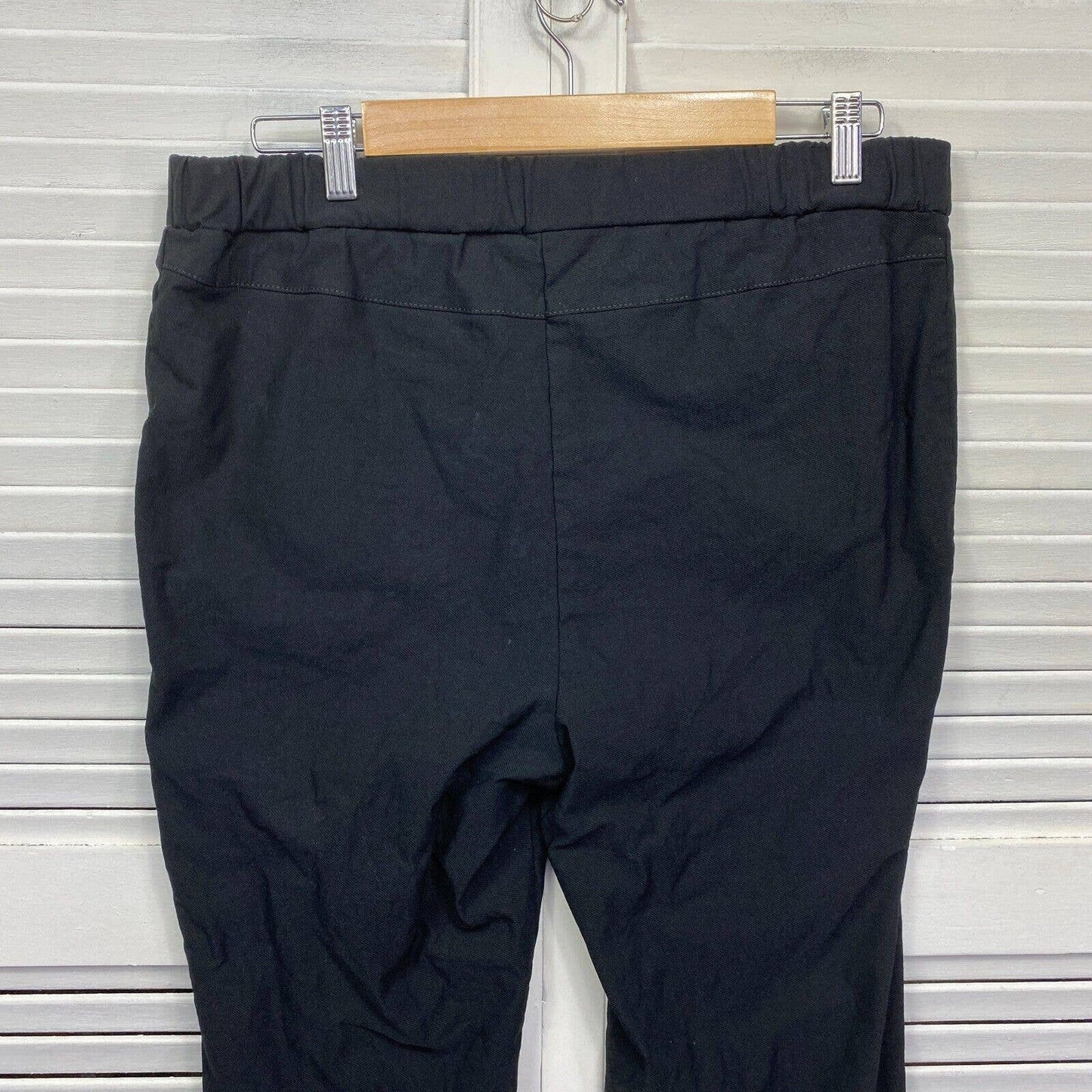 Preview Pants 18 Plus Black Straight Leg Pull On Elastic Waist Preloved