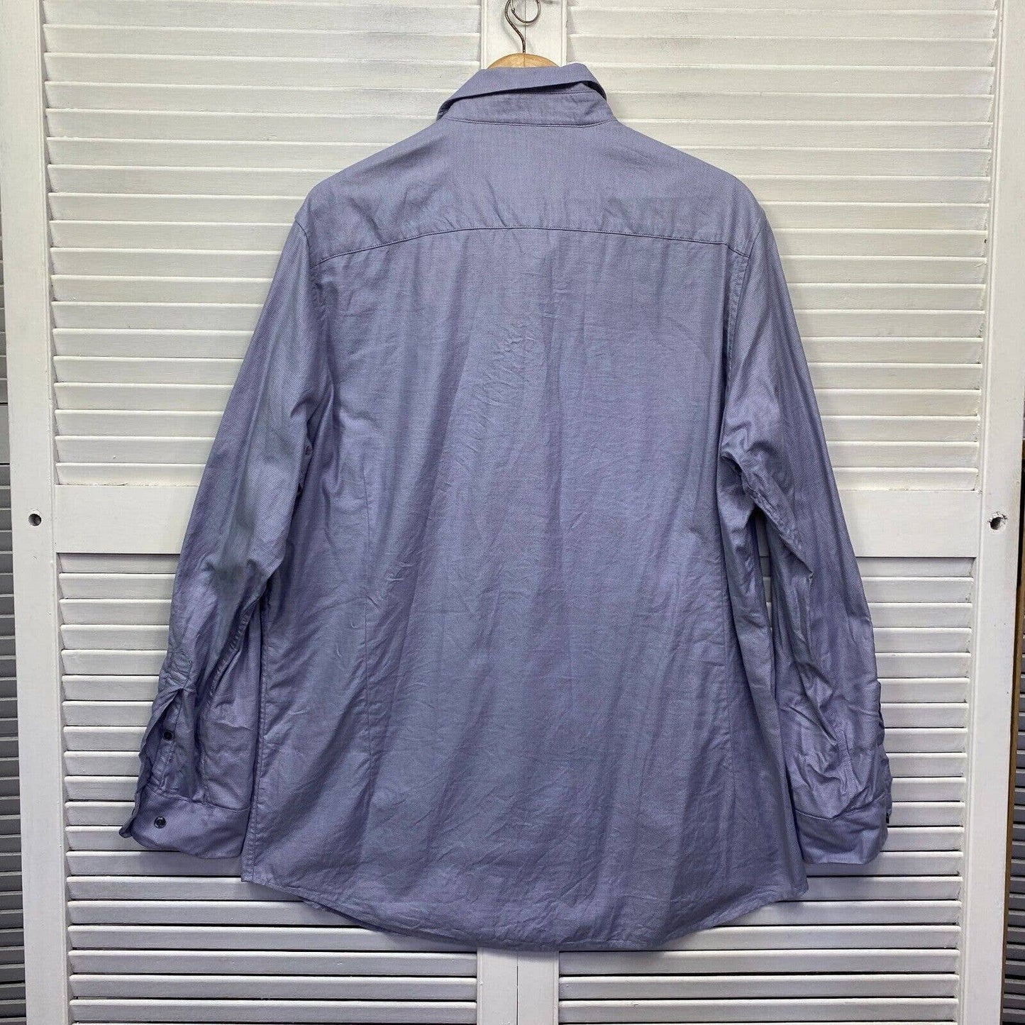 Johnny Bigg Shirt Mens 2XL Plus Blue Long Sleeve 100% Cotton Big & Tall Preloved