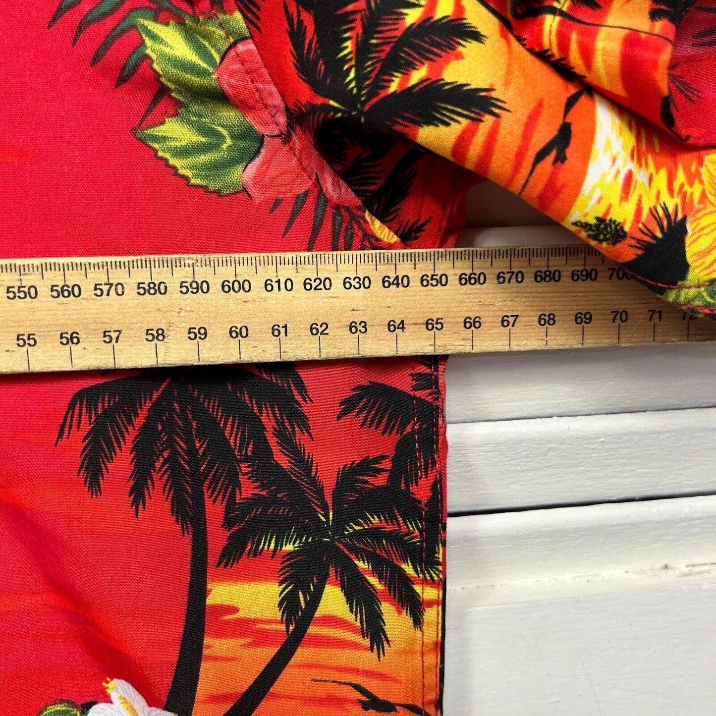 Lowes Hawaiian Shirt Mens 2XL Red Short Sleeve Floral Tropical Holiday Loud