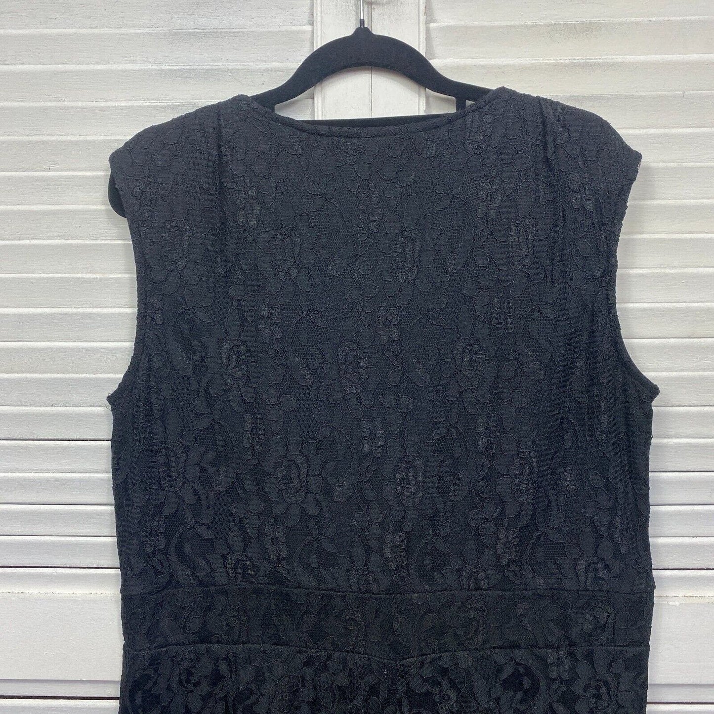 City Chic Dress Size 14 Plus XS Small Black Zip Up Lace Overlay Evening New