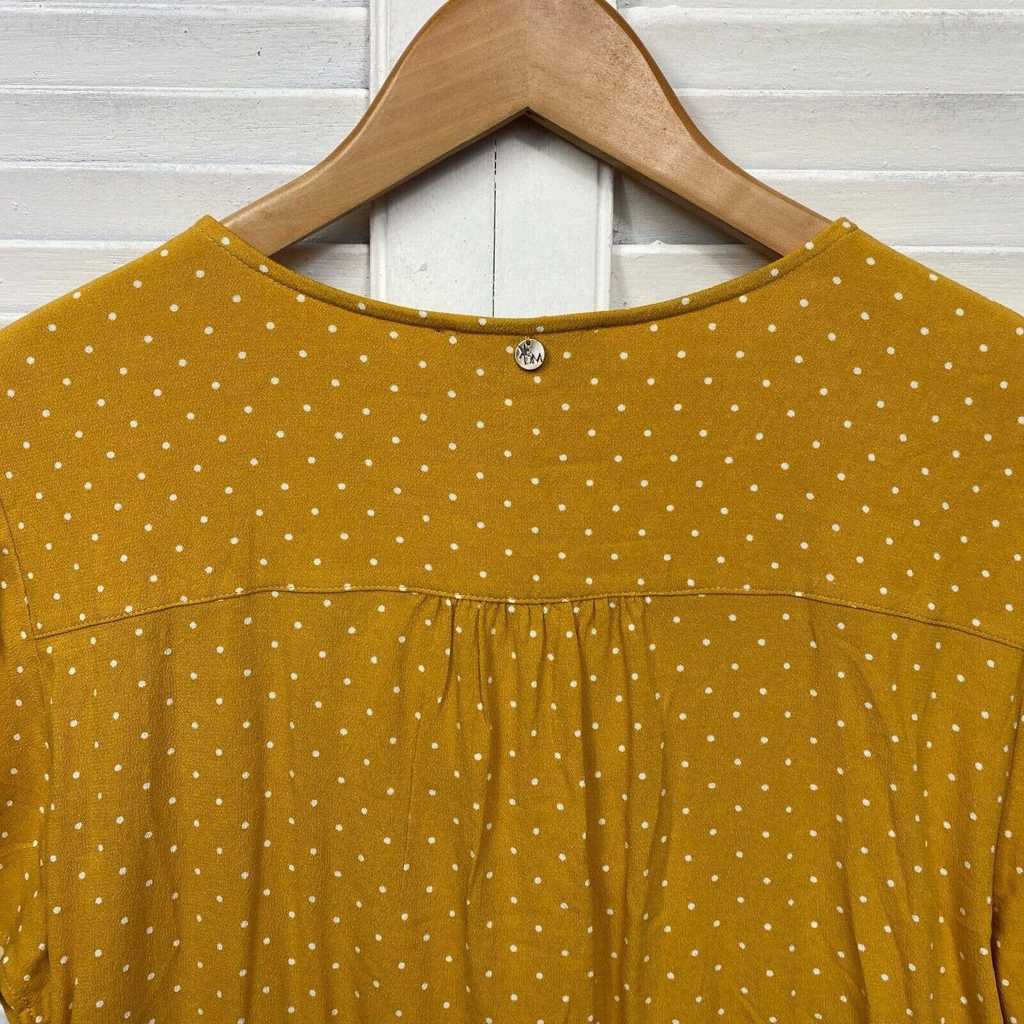 Dannii Minogue Top 16 Petites Mustard Polka Dots Wrap V Neck Viscose