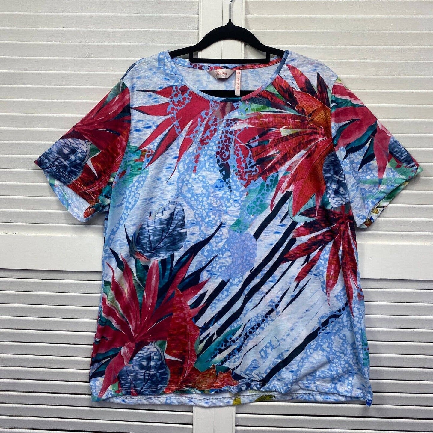 Millers Top Womens 20 Multicoloured Floral Short Sleeve Plus Size Casual