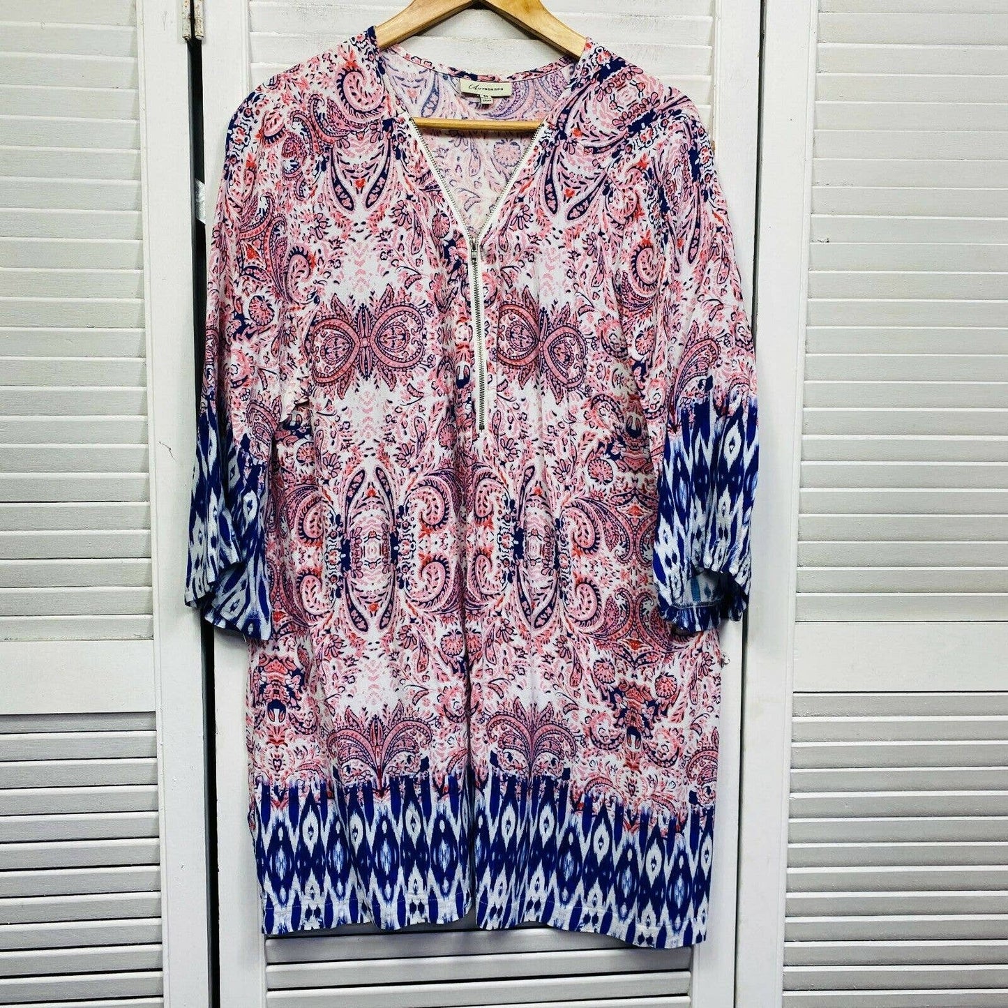 Autograph Top Womens 20 Plus Multicoloured Long Sleeve Longline Viscose Paisley