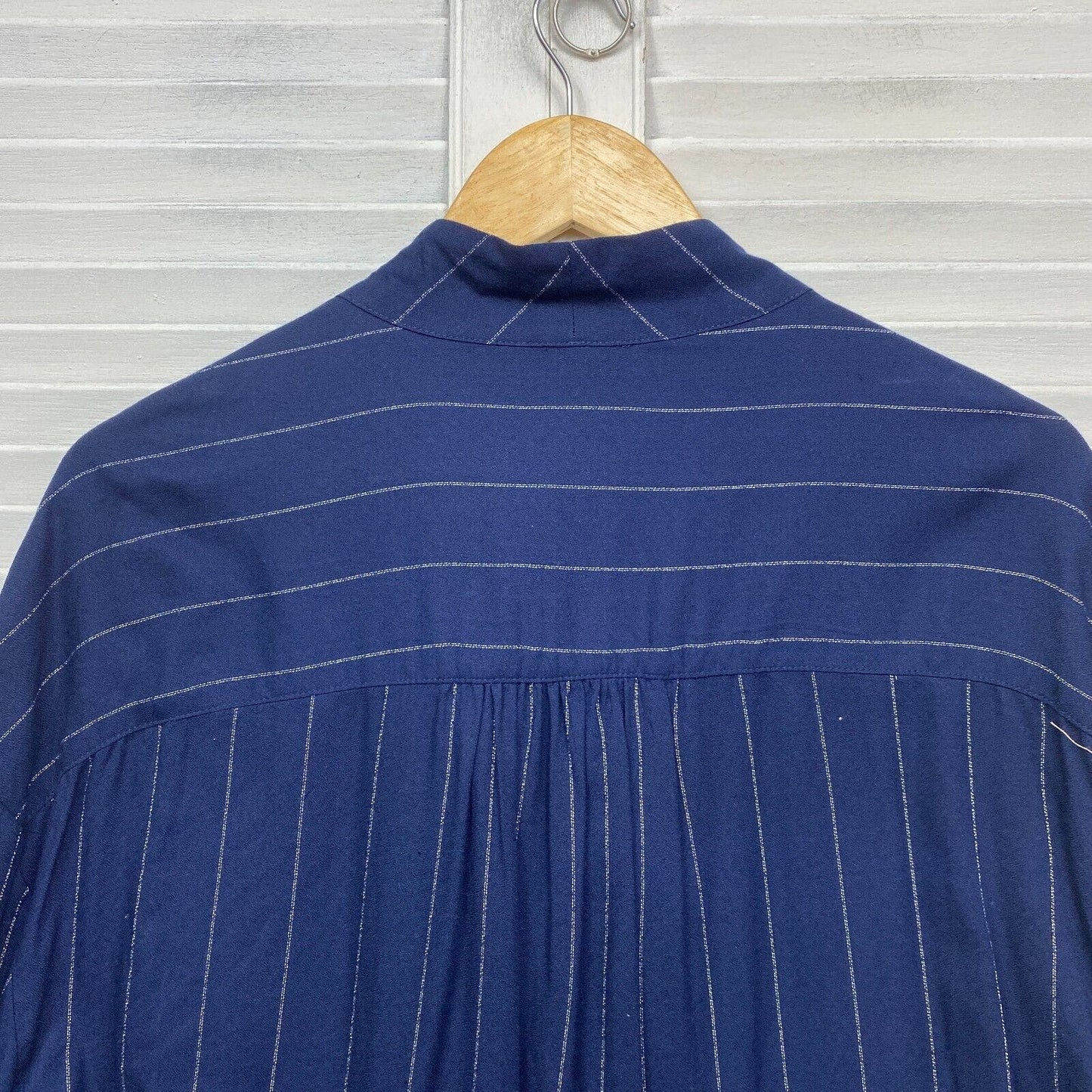 Target Top  Size 14 Blue Navy Striped Long Sleeve Neck Tie Preloved