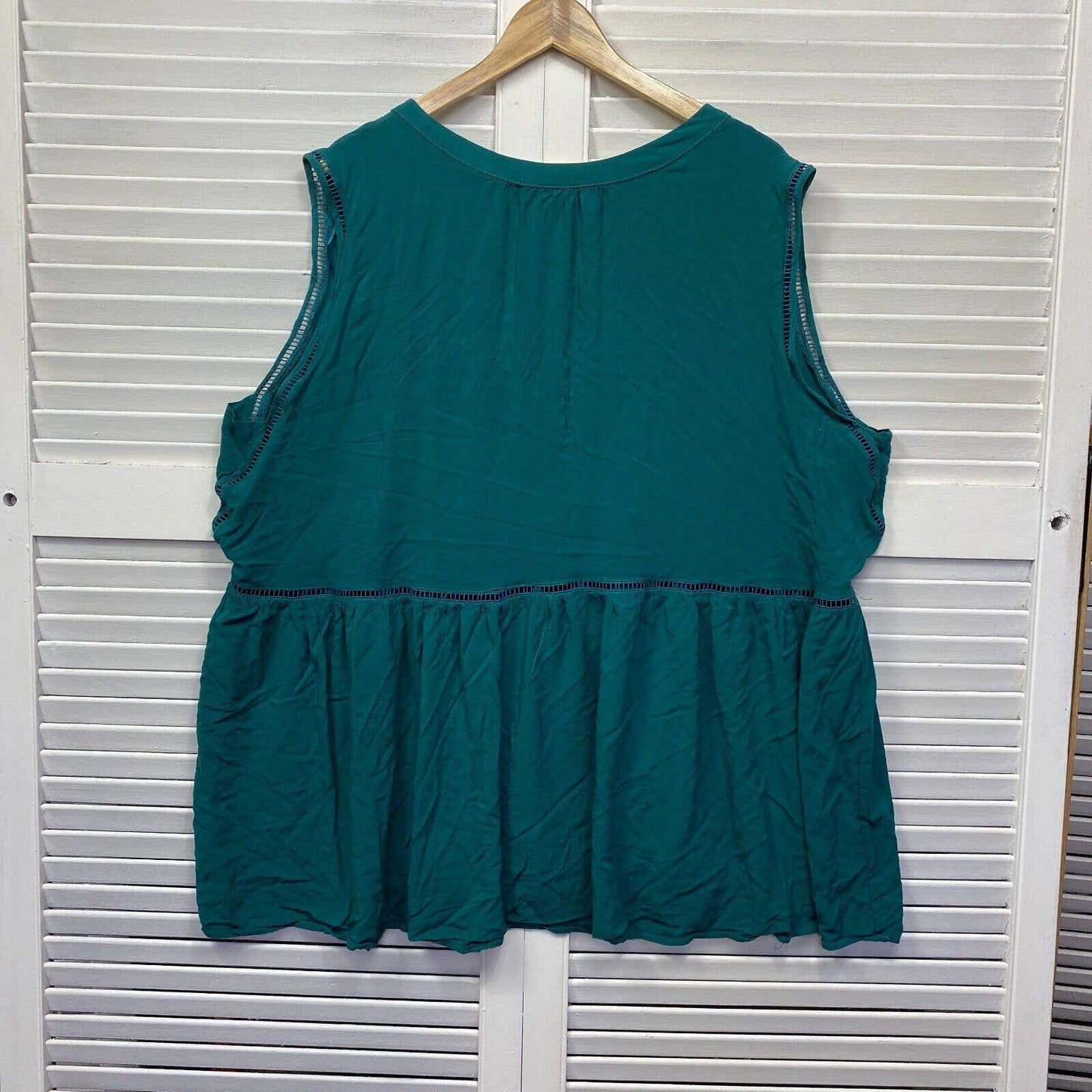 Autograph Top Size 30 Plus Size Green Sleeveless Viscose Crochet Preloved