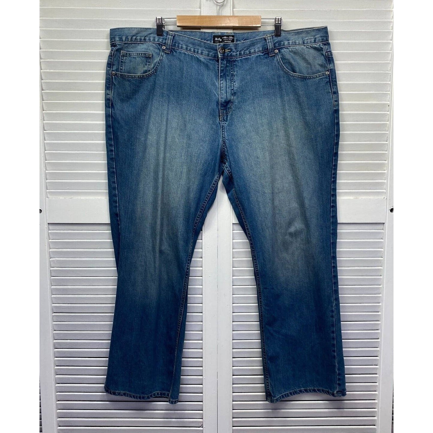 Mr Big Jeans Mens Big & Tall W 48 L 32 Bootcut Blue Pockets Zip Fly