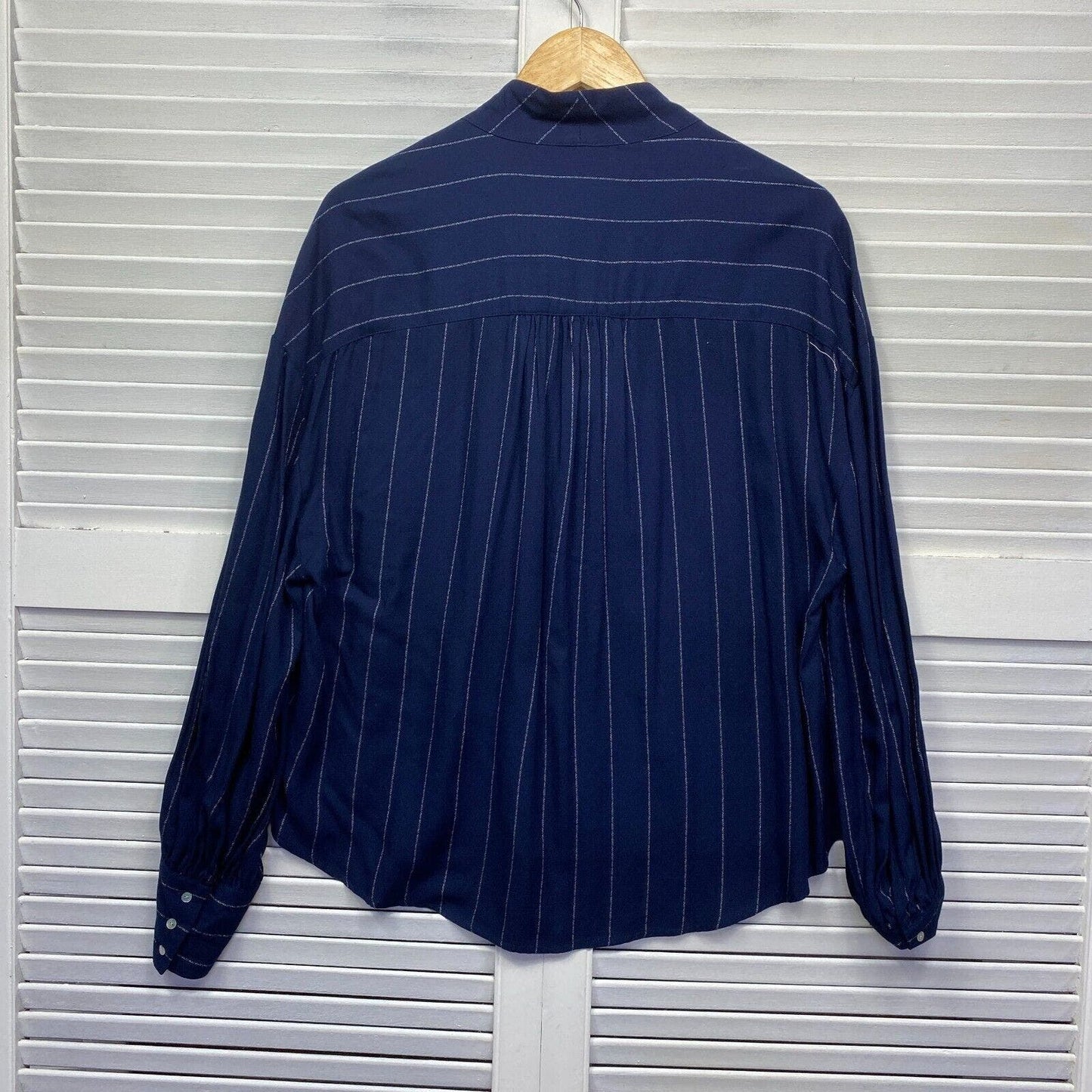 Target Top  Size 14 Blue Navy Striped Long Sleeve Neck Tie Preloved