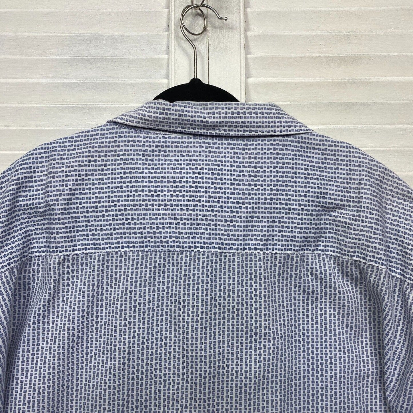 Kam Jeans Shirt Mens 6XL Blue Short Sleeve Button Up Collared Striped Cotton