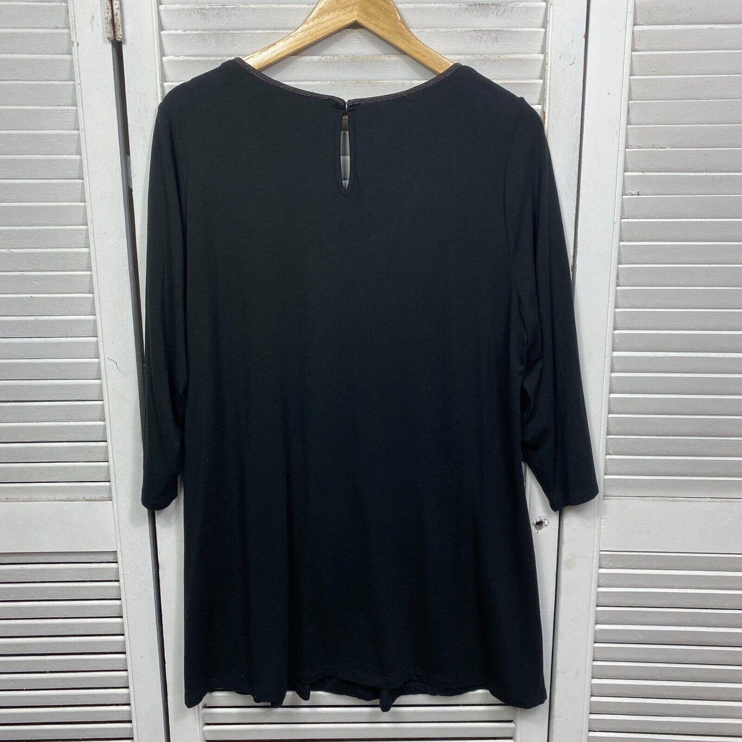 Autograph Womens Top Plus Size 14 Black Longline Long Sleeve Viscose