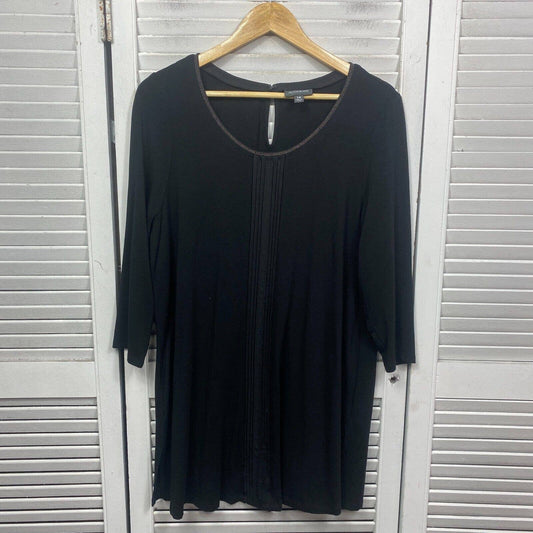 Autograph Womens Top Plus Size 14 Black Longline Long Sleeve Viscose