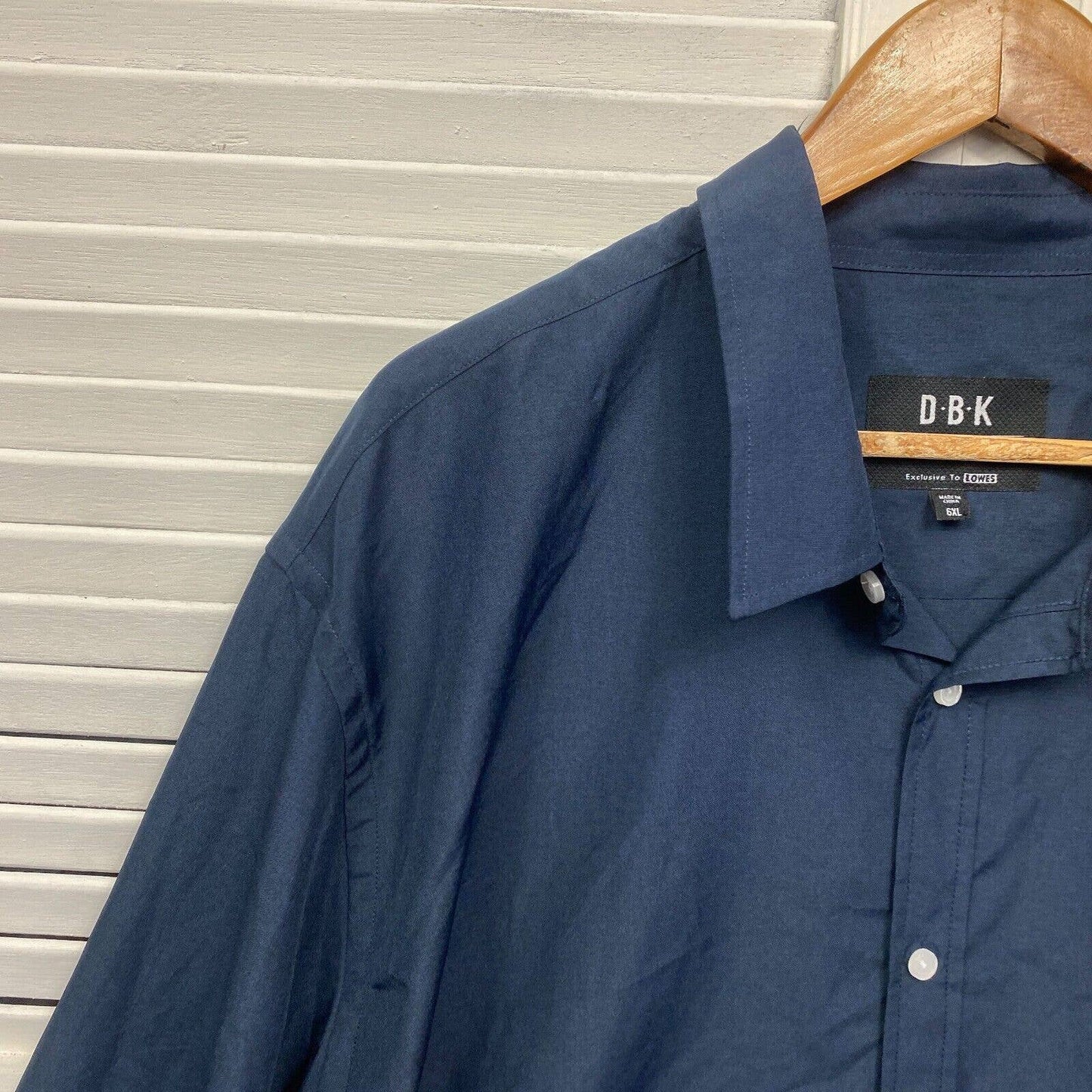 DBK Shirt Mens 6XL Navy Blue Button Up Long Sleeve Big & Tall Plus Size