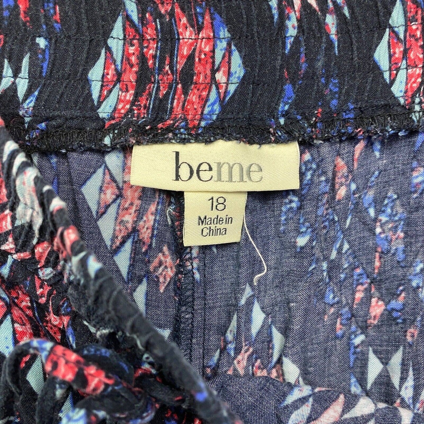 beme Pant Womens 18 Plus Size Multicoloured Pockets Viscose Cropped Botton Tie