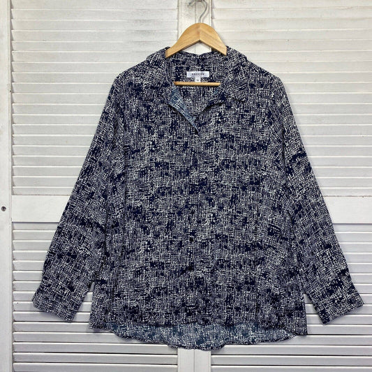 Preview Top Womens Size 18 Navy Long Sleeve Corporate Business Button Up