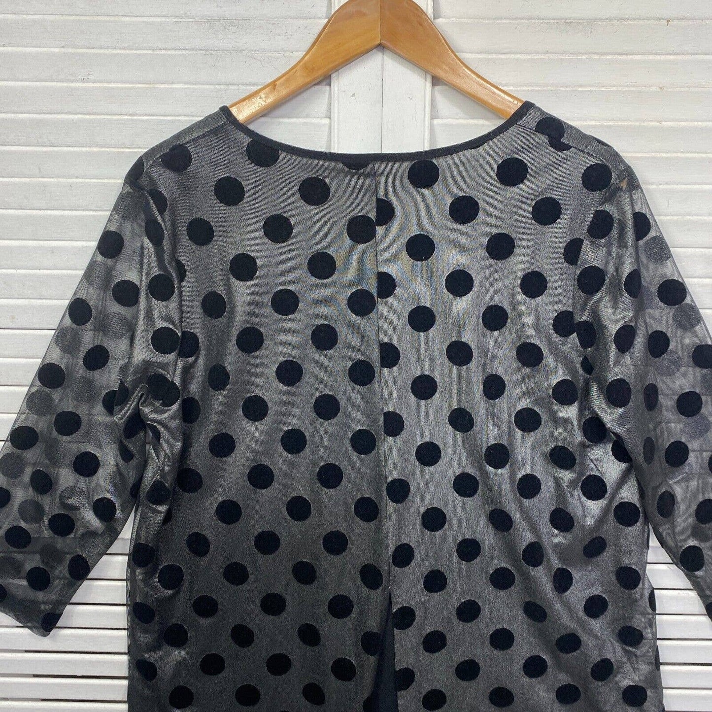 Taking Shape Dress Womens 14 Plus Silver Black Long Sleeve Midi Length