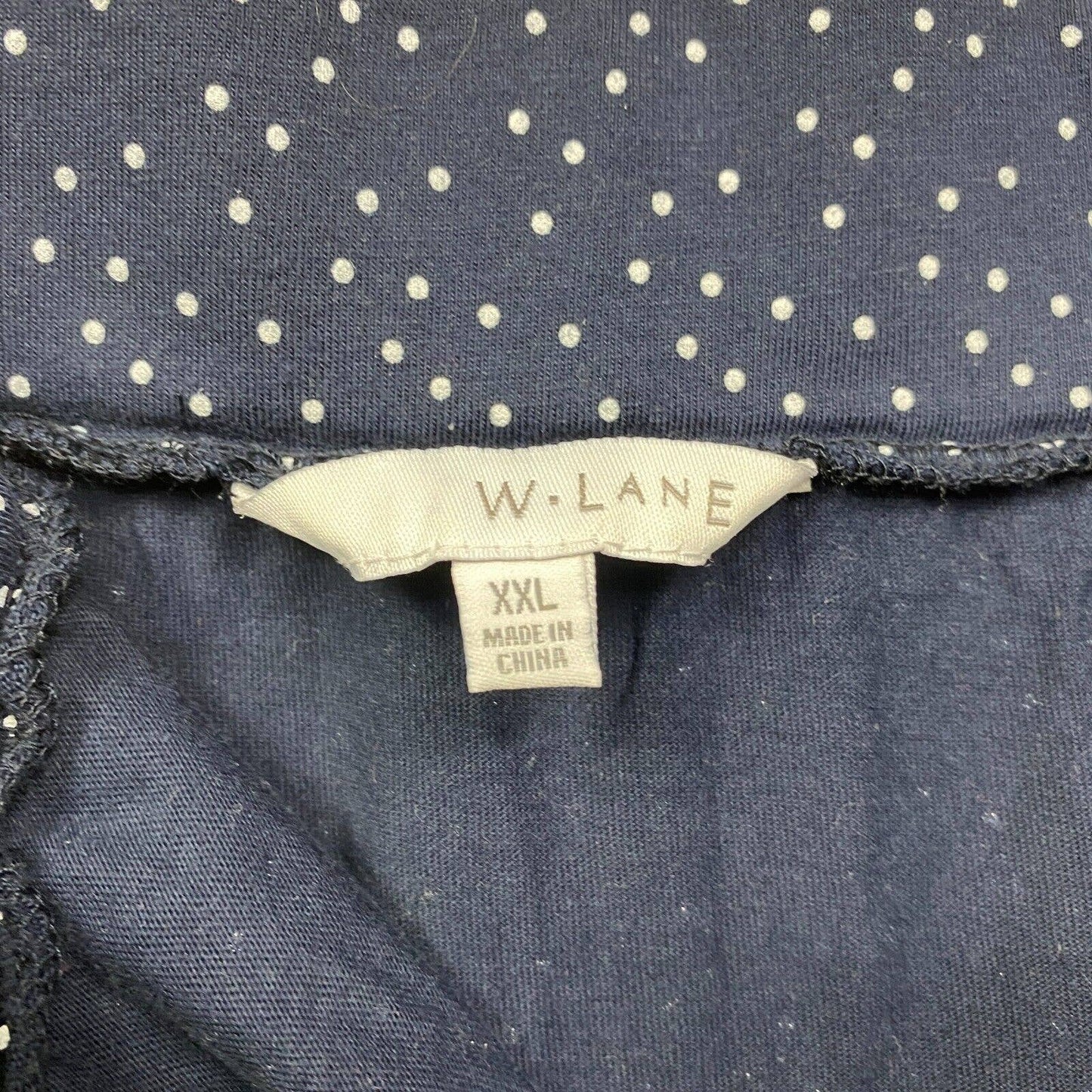 W Lane Skirt Womens 2XL Navy Dots Striped Elastic Waist 100% Cotton