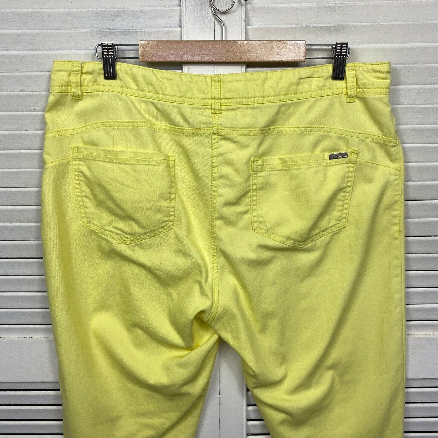 Millers Pant Size 16 Yellow Pockets Heavy Cotton Pedal Pusher Cropped