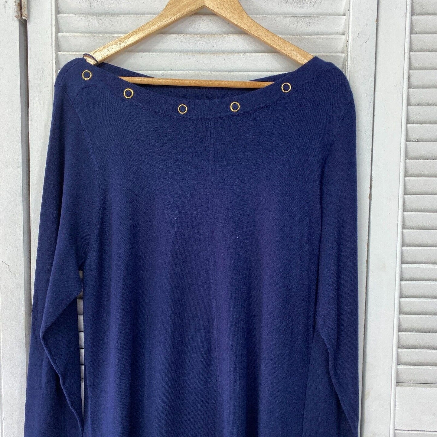 beme Jumper 14 16 Plus Navy Tunic Long Sleeve New