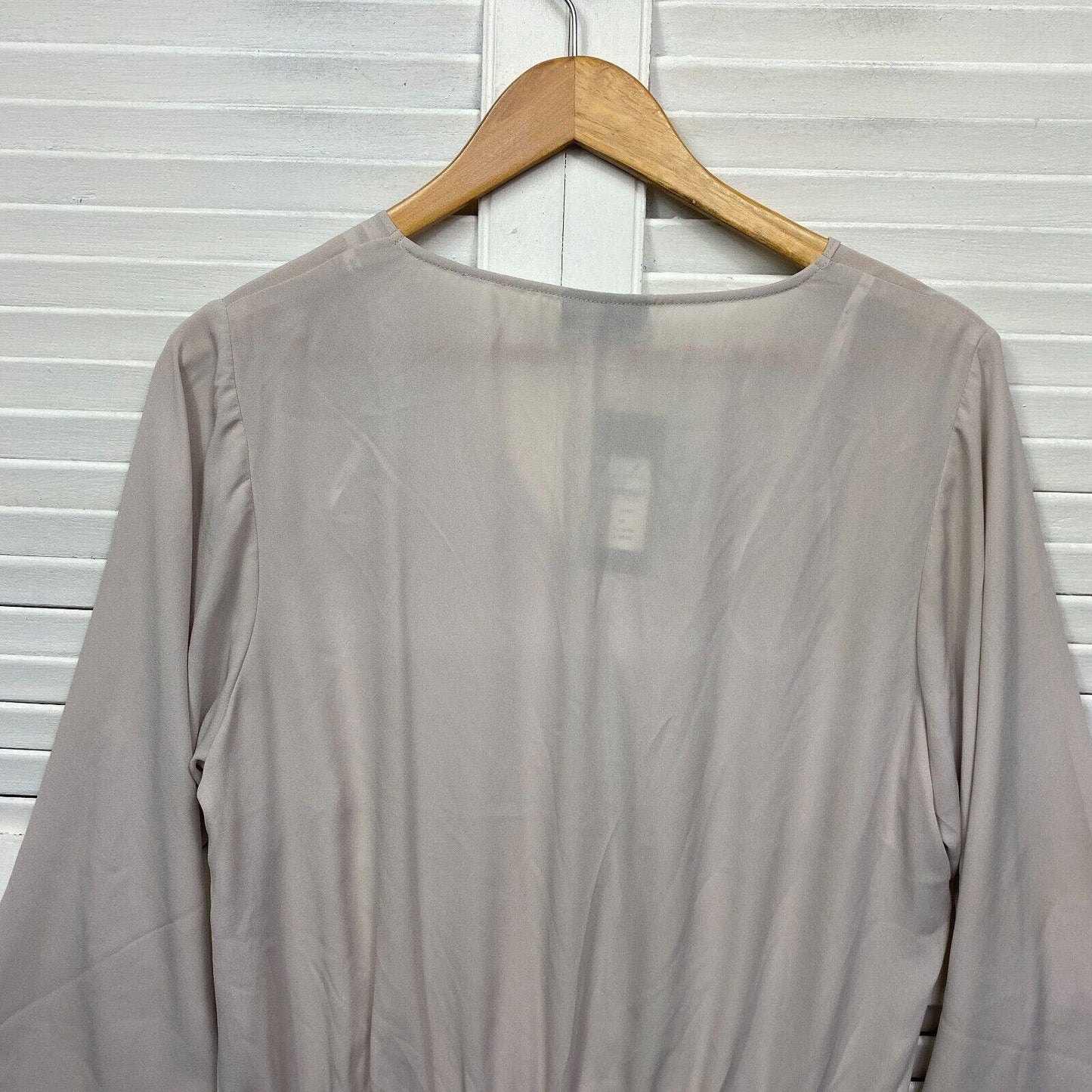 City Chic Top 14 Plus XS Long Sleeve Sand All Angels Draped Layered New