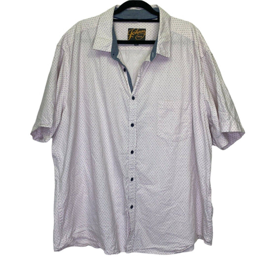 Johnny Bigg Shirt Mens 3XL White Short Sleeve Button Up 100% Cotton Big & Tall