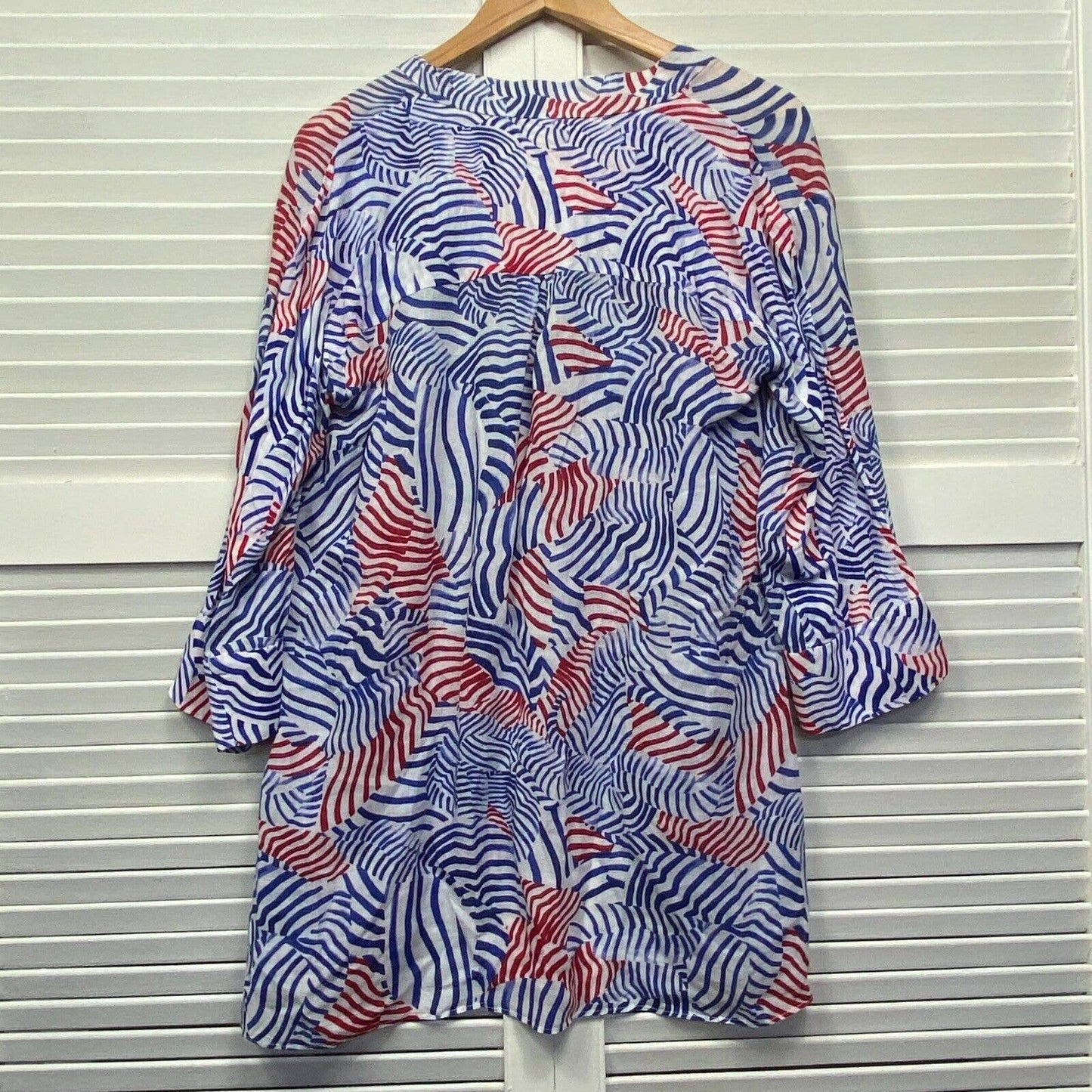 Blue Illusion Top Womens 20 Size 3 Plus Size Multicoloured Button Up Tunic Rayon