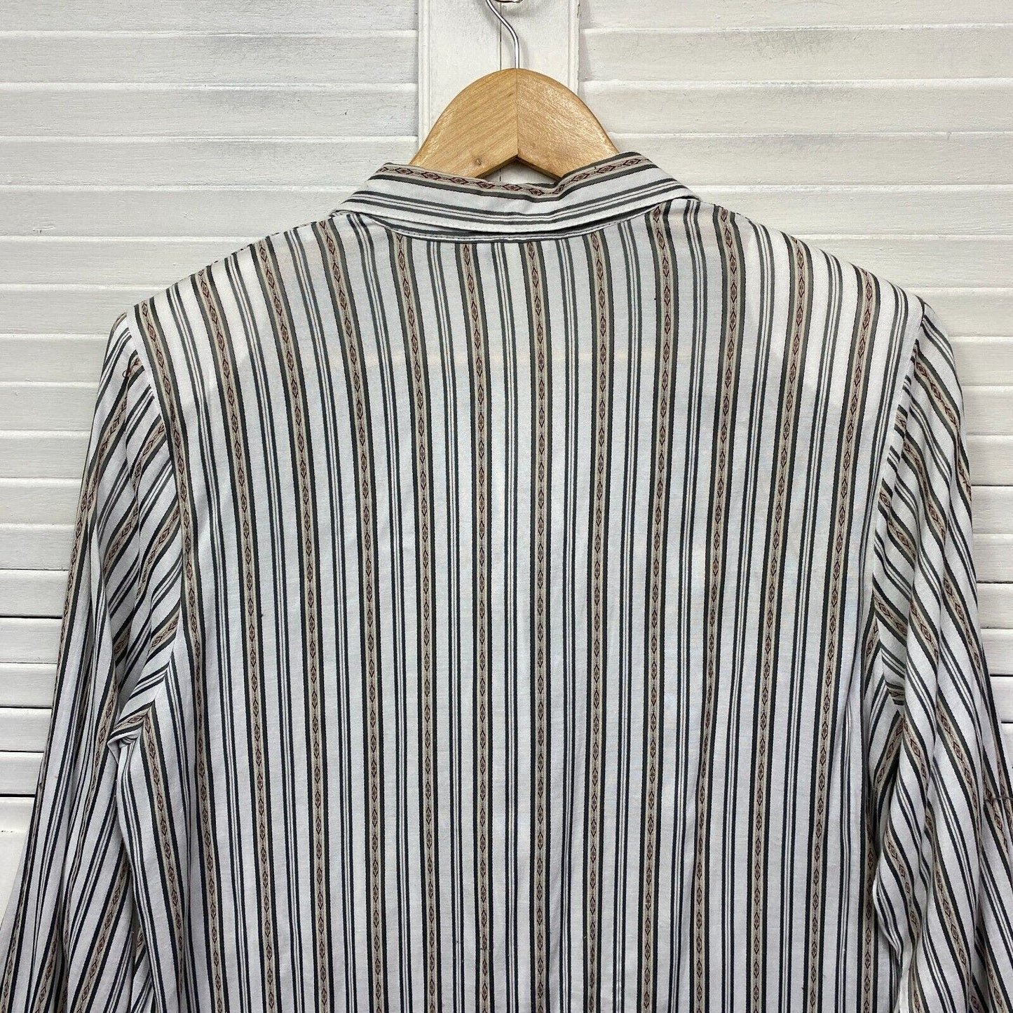 Vintage Katies Top Womens 14 Striped White Button Up Cottage Made in Australia