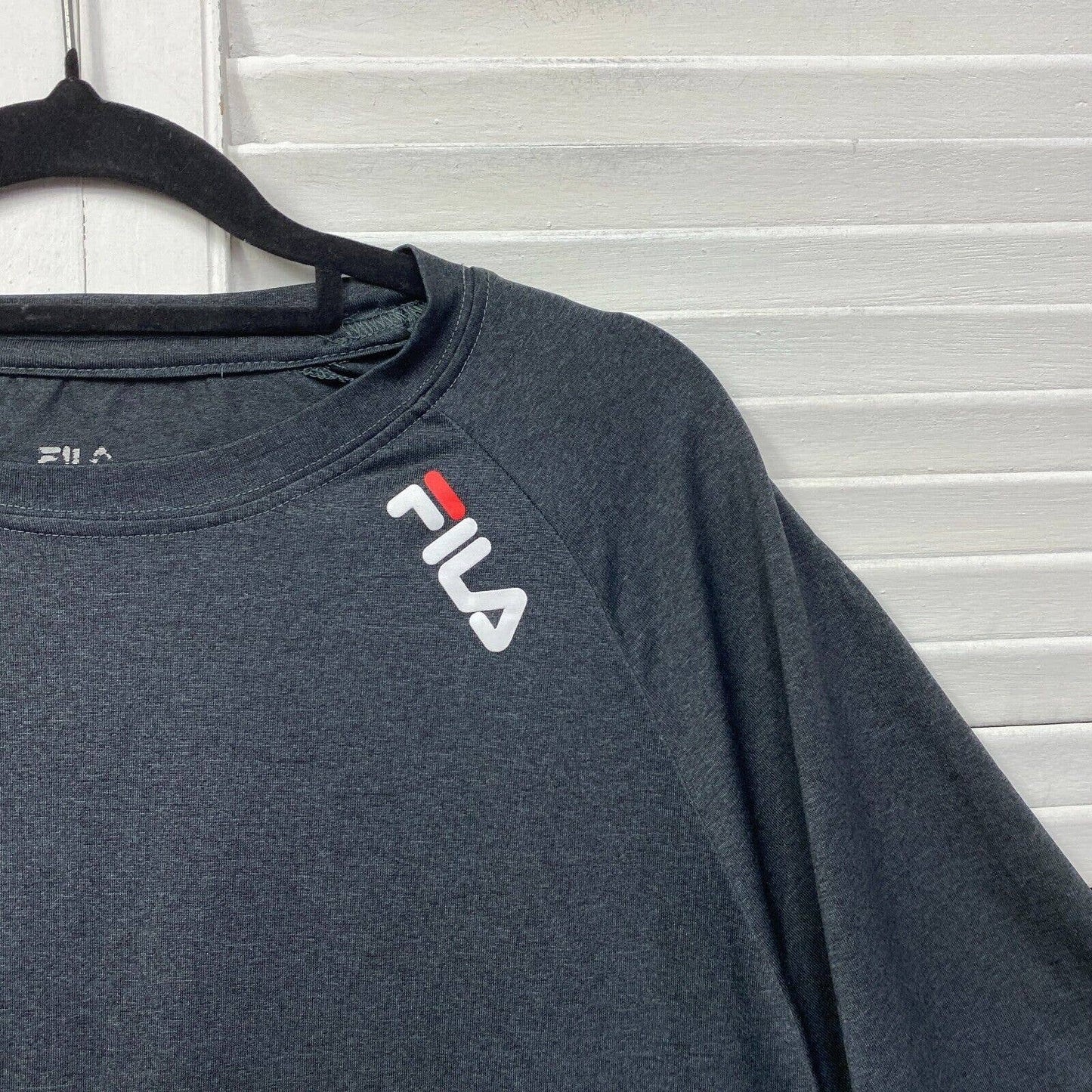 Fila Shirt Mens 3XL Activewear Grey Black Short Sleeve Preloved