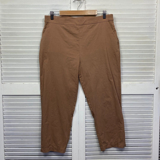 Preview Pant 16 Plus Brown Tan Pockets Pull On Stretch Elastic Waist