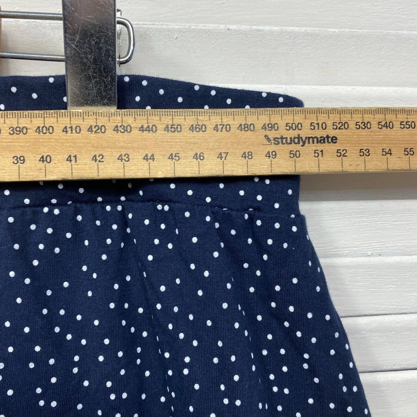 W Lane Skirt Womens 2XL Navy Dots Striped Elastic Waist 100% Cotton