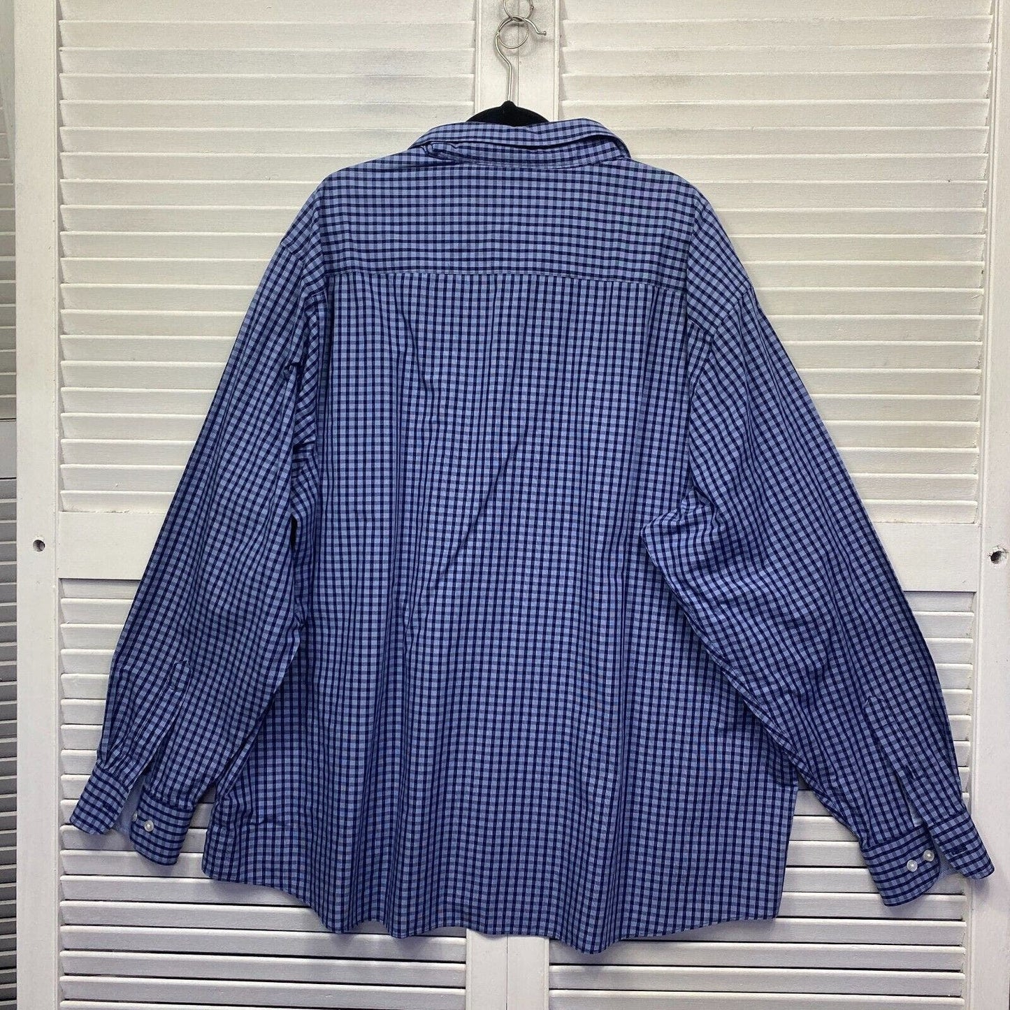 Mr Big Shirt Mens 6XL Plus Blue Button Up Long Sleeve Check Big & Tall Preloved