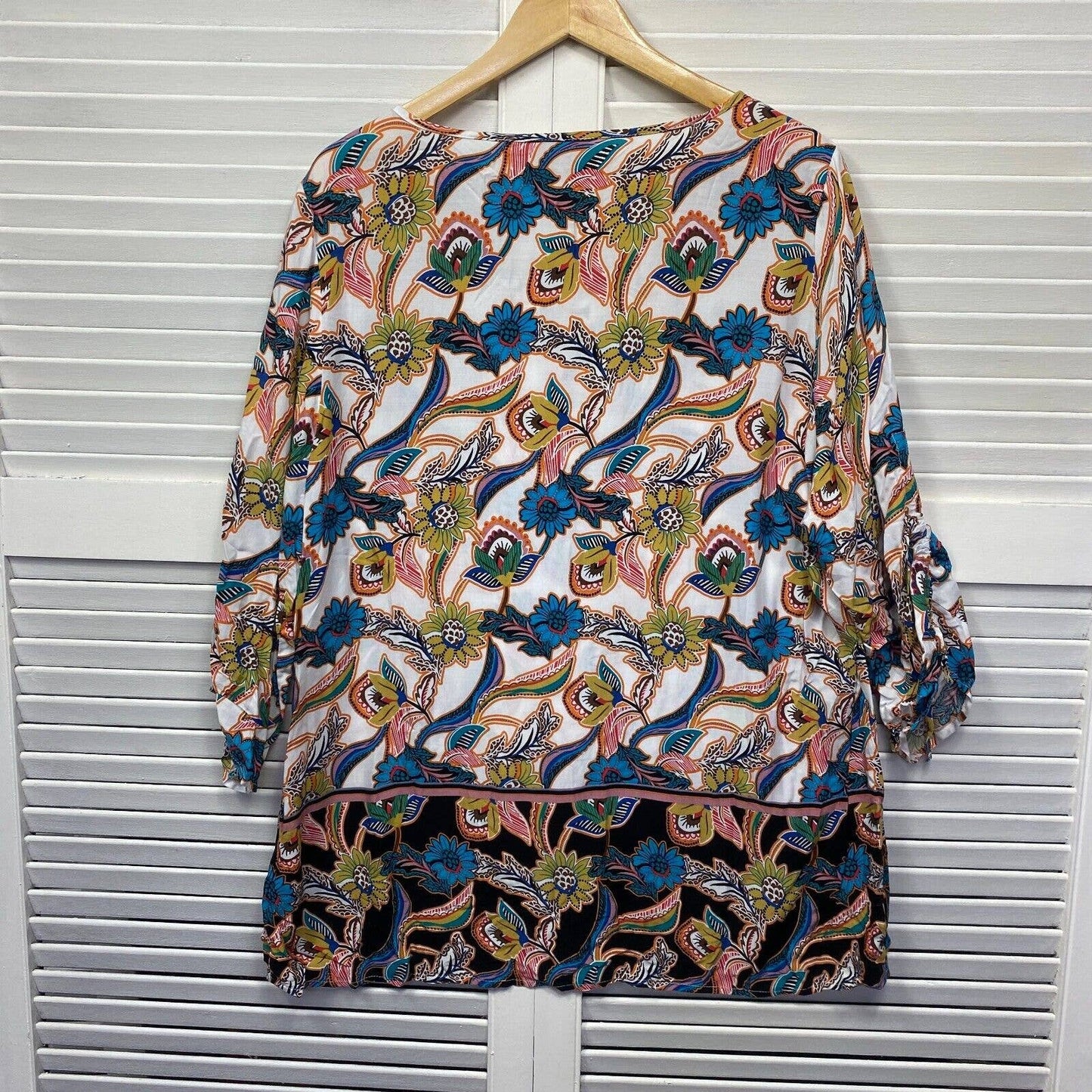 Millers Top Womens 18 Multicoloured Floral Plus Size Long Sleeve Tunic