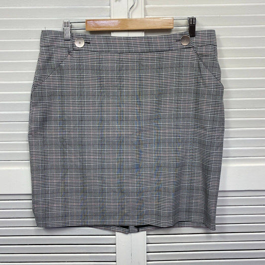 Preview Skirt Womens 16 Plus Multicoloured Check Pencil Pockets Lined Business