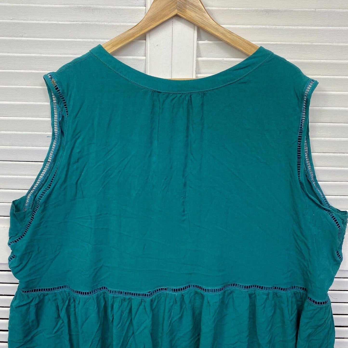 Autograph Top Size 30 Plus Size Green Sleeveless Viscose Crochet Preloved