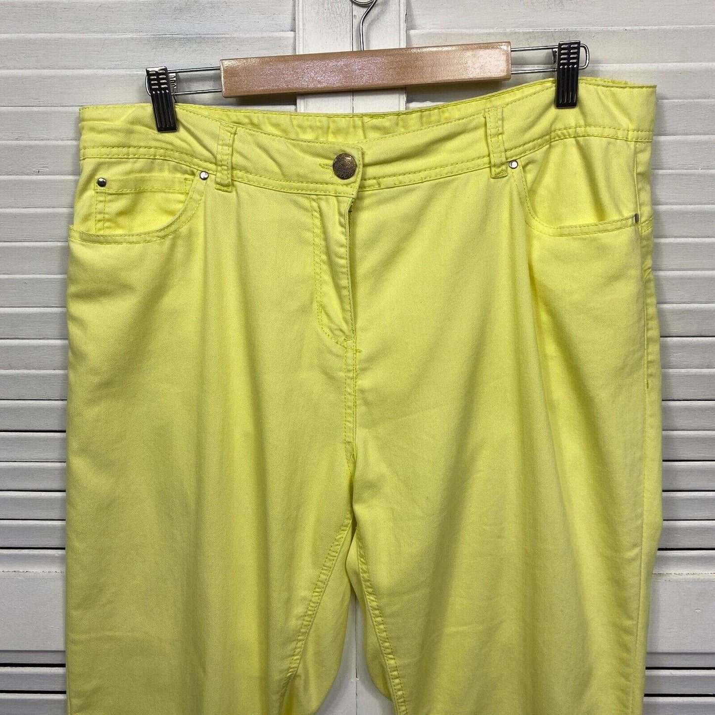 Millers Pant Size 16 Yellow Pockets Heavy Cotton Pedal Pusher Cropped