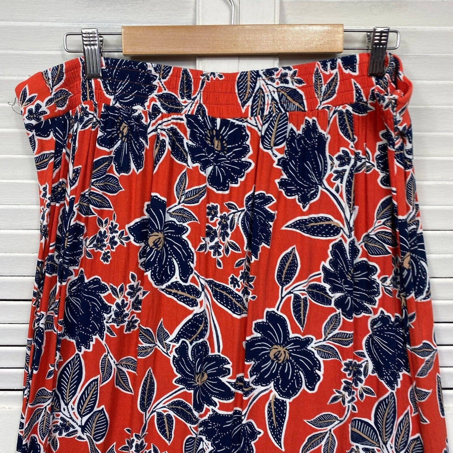 Rockmans Skirt Size 18 Plus Multicoloured Floral Maxi Ruffle Elastic Waist