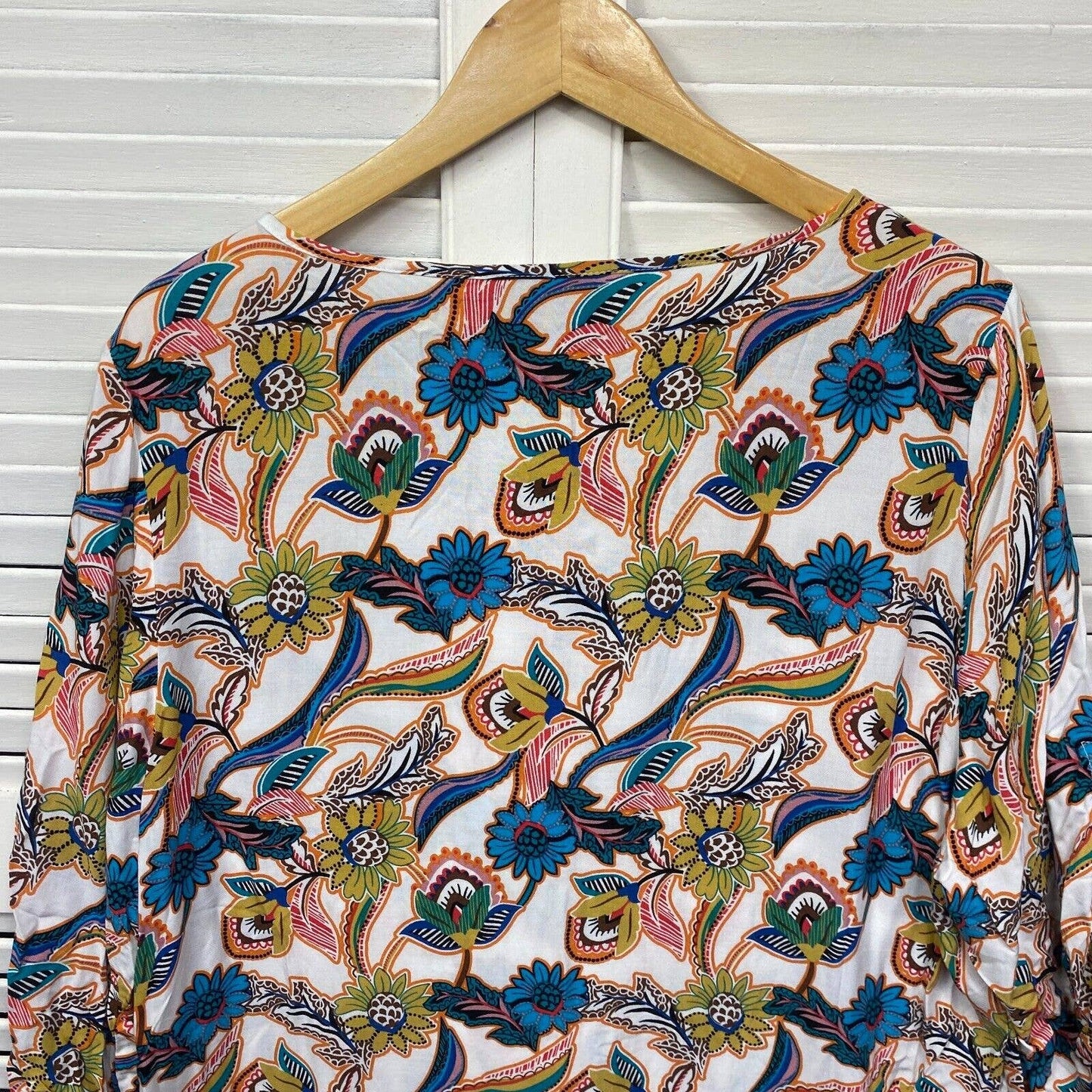 Millers Top Womens 18 Multicoloured Floral Plus Size Long Sleeve Tunic