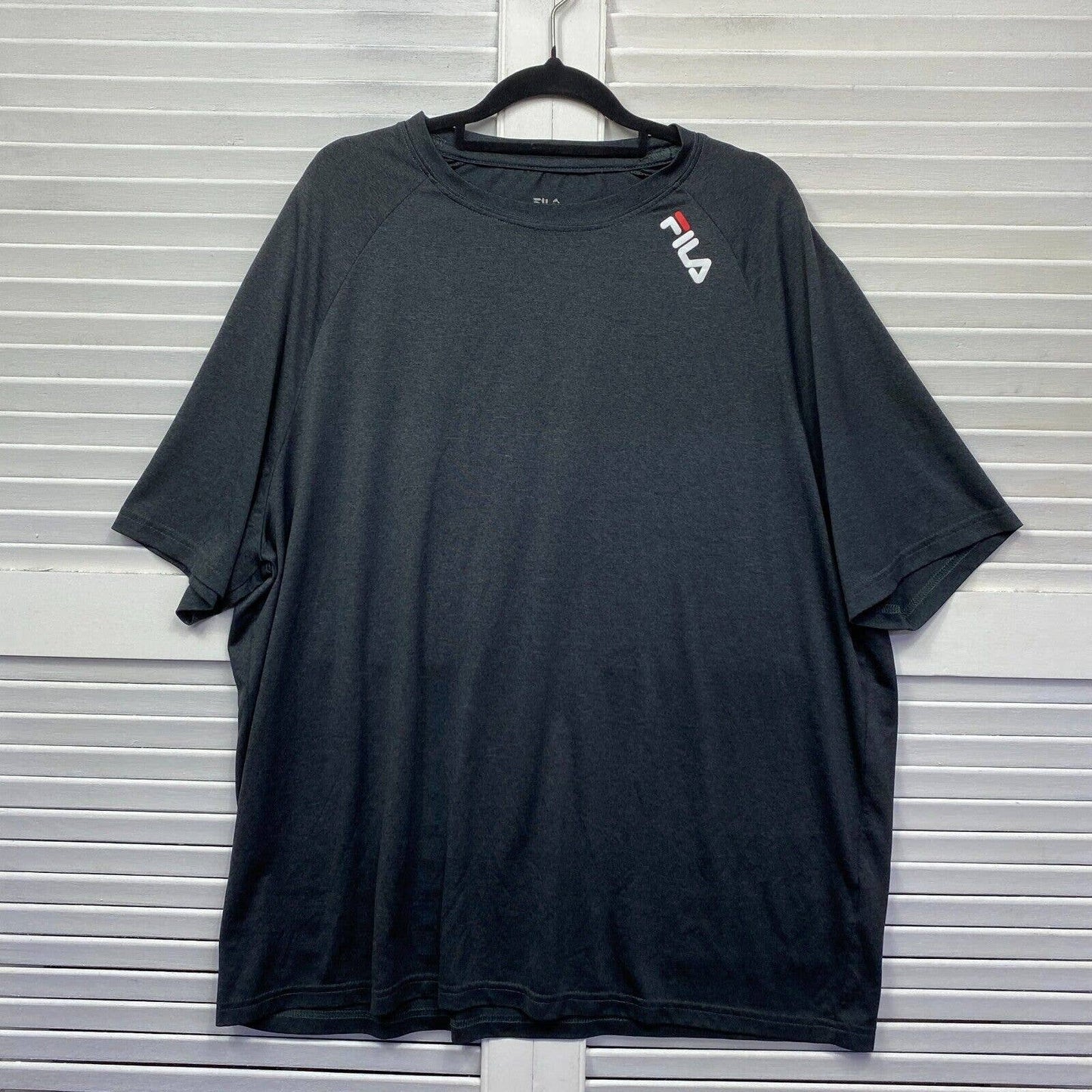 Fila Shirt Mens 3XL Activewear Grey Black Short Sleeve Preloved