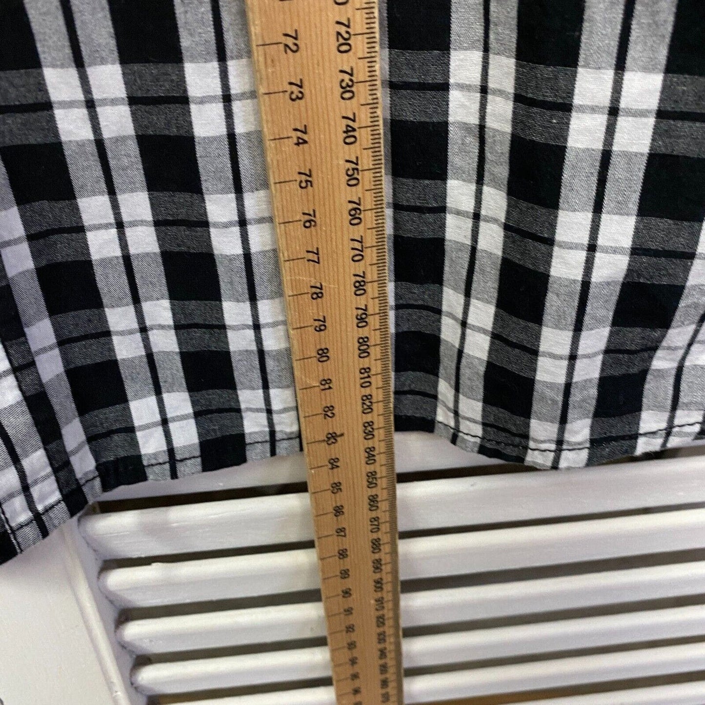 Joe & Co Shirt Mens 6XL Plus Black White Check Long Sleeve Big & Tall Preloved