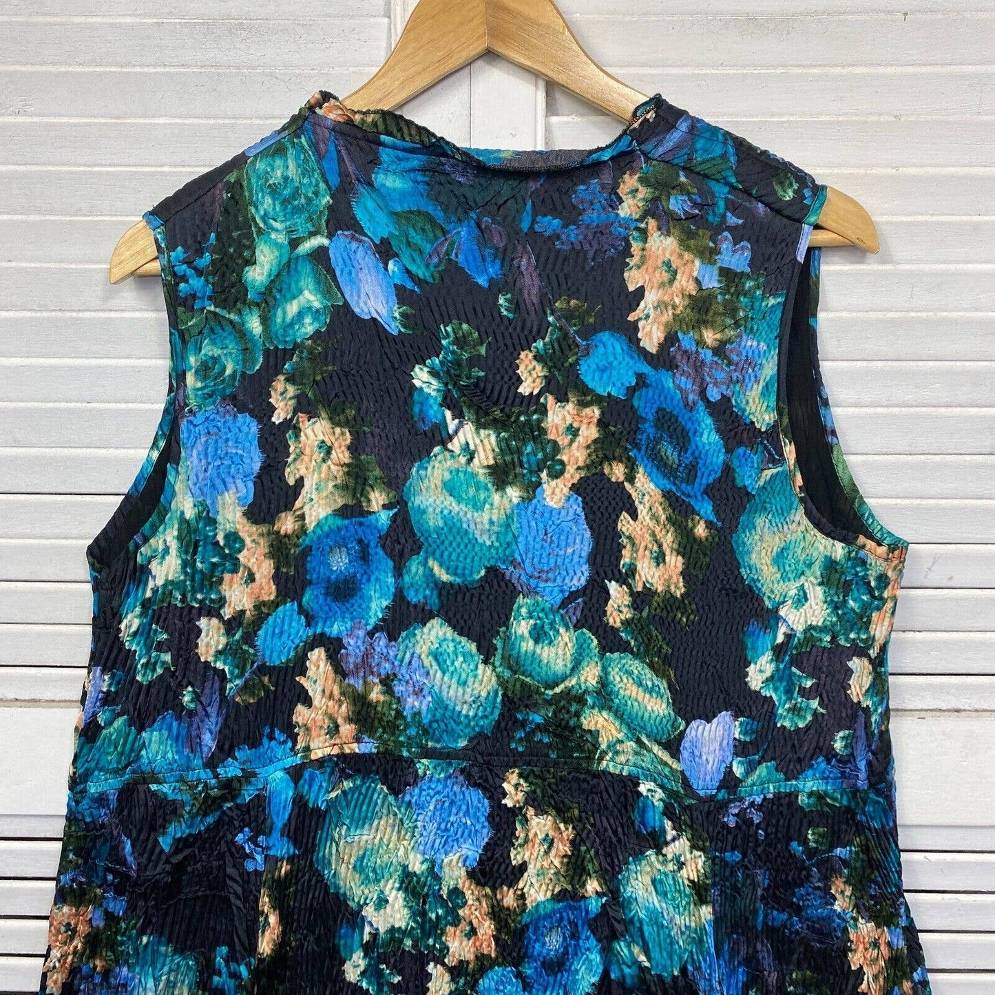 Virtuelle Dress Womens 20 Multicoloured Floral Sleeveless Smock Plus Lined Midi